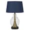 Homeroots 30" Black Metal Urn Table Lamp With Navy Blue Empire Shade 524720 - alternate 2