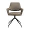 Armen Living Penny Swivel Upholstered Dining Chair in Brown Fabric with Black Metal Legs - Set of 2 LCPESICOBLK - alternate 2