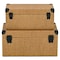 Homeroots Set of Two Brown And Black Faux Rattan Nesting Storage Boxes With Lids, 2PK 712931 - alternate 4