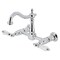 Kingston Brass Two-Handle Wall Mount Bridge Kitchen Faucet, Polished Chrome KS1261WLL - alternate 1