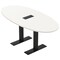 Skutchi Designs 6ft Conference Table With Power Unit | 6 Person Modular Boval Meeting Table | Harmony Series HAR-BOVL-36X72-T.BK-W960-EBLK - alternate 1
