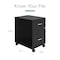 Space Solutions 14.25 in W 2 Drawer Mobile Vertical File Cabinet W/ Accessory Drawer, Black 25707 - alternate 6