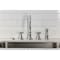 Kingston Brass Double-Handle Widespread Kitchen Faucet with Brass Sprayer, Polished Chrome KS2791BEXBS - alternate 3