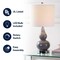 Jonathan Y Anya 20.5" Mini Glass LED Table Lamp, Gray JYL1028A - alternate 3