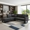 Homeroots 88" Gray Fabric Modular Sofa With Black Legs 568271 - alternate 5