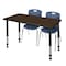 Regency Kee Adjustable Classroom Table W/ 2 Andy Stack Chairs, 60 in W, 30 in L, Neo Walnut MT6030NWAPBK40NV - alternate 1