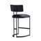 Manhattan Comfort Juno Metal Vegan Leather Counter Stool in Black CS1640-3 - alternate 2
