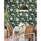 York Wallcoverings Dahlia Blooms Green and Blue Metallic Wallpaper GO8236 - alternate 3