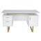 Homeroots 51" White Wood Computer Desk With Two Drawers 723776 - alternate 1