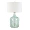 Homeroots 24" Blue Glass Gourd Table Lamp Coastal With White Drum Shade 524510 - alternate 1