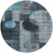 Homeroots 8' Teal Blue Gray And Charcoal Round Geometric Washable Indoor Outdoor Area Rug 604344 - alternate 5