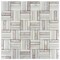 Apollo Tile Artisana 12x12 in. Silver White Polished, Textured, Foiled Stone Block Basketweave Mosaic Tile, 5PK APLBST8802A - alternate 4