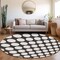 Homeroots 8' Black And Ivory Round Polka Dot Washable Indoor Outdoor Area Rug 595207 - alternate 5