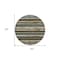 Homeroots 8' Brown Beige And Green Round Striped Washable Indoor Outdoor Area Rug 598886 - alternate 4
