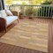 Homeroots 8' X 10' Wheat Beige And Gold Striped Washable Indoor Outdoor Area Rug 615485 - alternate 2