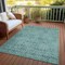Homeroots 5' X 8' Teal Blue Geometric Washable Indoor Outdoor Area Rug 607507 - alternate 2
