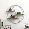 Vintiquewise Elegant 3-Tier Decorative Floating Circular Silhouette Wall Shelf - Circular Metal and Wood QI004691.3BK - alternate 5