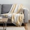 Homeroots 50" X 60" Yellow And Ivory Cotton Woven Striped Throw Blanket with Fringe 518830 - alternate 3