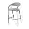 Homeroots 30" Light Gray and Black Faux Leather and Iron Low Back Bar Height Bar Chair 569185 - alternate 2