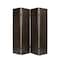 Homeroots 84" Brown Faux Leather Folding Four Panel Screen Room Divider 277094 - alternate 1