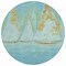 Homeroots 8' Teal Blue And Gold Round Nautical Washable Indoor Outdoor Area Rug 631043 - alternate 3