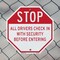 Signmission Stop All Drivers Check in With Secu, 6 Inch X 6 Inch, Plastic Sign OC-P-6-216 - alternate 4