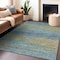 Homeroots 8' X 10' Denim Blue Striped Washable Indoor Outdoor Area Rug 608470 - alternate 3