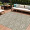 Homeroots 9' X 12' Taupe Fern Green And Ivory Geometric Washable Indoor Outdoor Area Rug 615246 - alternate 1