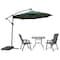 Leisuremod Willry Modern Outdoor 10 Ft Offset Cantilever Hanging Patio Umbrella with Solar Powered LED, Green WUBL-10G - alternate 5