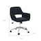 Homeroots Black and Silver Upholstered and Steel Adjustable Swivel Rolling Office Chair 568084 - alternate 3