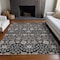Homeroots 9' X 12' Black Brown And Beige Floral Washable Indoor Outdoor Area Rug 605417 - alternate 3
