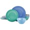 Gibson Home Brela 12 Piece Round Melamine Dinnerware Set in Assorted Blue 118528.12RM - alternate 2