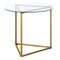 Homeroots 22" Brass And Clear Glass And Steel Round End Table 543841 - alternate 4