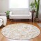 Homeroots 8' Coral Ivory And Peach Round Paisley Washable Indoor Outdoor Area Rug 588644 - alternate 3