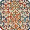 Homeroots 5' Ivory Blue Orange And Green Round Trellis Indoor Outdoor Area Rug 546798 - alternate 5