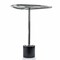 Homeroots 22" Smoky Black and Silver Aluminum Glass and Marble Pedestal End Table 627516 - alternate 3