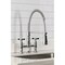 Kingston Brass Double-Handle Deck-Mount Pre-Rinse Bridge Kitchen Faucet, Polished Chrome GS1271BEX - alternate 3
