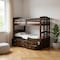 Homeroots Espresso Twin Over Twin Solid Wood Bunk Bed With Trundle And Storage 285935 - alternate 2