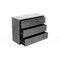 Homeroots 42" Silver Aluminum Three Drawer Dresser 489225 - alternate 2