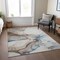 Homeroots 3' X 5' Beige And Blue Abstract Washable Indoor Outdoor Area Rug 617860 - alternate 3