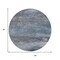 Homeroots 8' Pewter Navy Blue And Charcoal Round Abstract Washable Indoor Outdoor Area Rug 630845 - alternate 3
