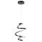 Jonathan Y Whirl 11" 1-Light Modern Minimalist Metal Helix Swirl Abstract Integrated LED Pendant, Black JYL1704B - alternate 3