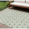 Homeroots 10' X 14' Green And Ivory Geometric Washable Indoor Outdoor Area Rug 595732 - alternate 1