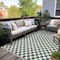 World Rug Gallery Contemporary Checkered Weather Resistant Reversible Indoor/Outdoor Rug 5 ft x 7 ft Green WR114GREEN5X7 - alternate 1