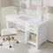 Martha Stewart Hutton Shaker Style Home Office Desk w/2 Side Drawers in White w/Polished Brass Hardware ZG-ZP-11-WH-GLD-MS - alternate 3