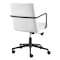 Homeroots White and Black Steel and Faux Leather Adjustable Swivel Rolling Office Chair 544968 - alternate 2