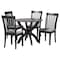 Baxton Studio Bailey Modern Grey Fabric and Dark Brown Finished Wood 5-Piece Dining Set 256-9398-10902-ZORO - alternate 1