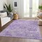 Homeroots 9' X 12' Lavender And Gray Damask Washable Indoor Outdoor Area Rug 603771 - alternate 3