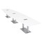 Skutchi Designs Hexagon Conference Table With Power Unit, 48 in W, 192 in L, White HAR-HEX.IR-48X192-DOU-W960-ESIL - alternate 1