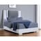 Homeroots White and Gray Wood And Faux Leather Lighted Queen Bed Frame 564753 - alternate 1